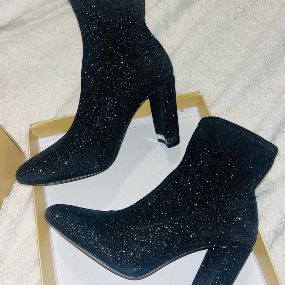 Michael Kors Black Sparkle Heeled Boots